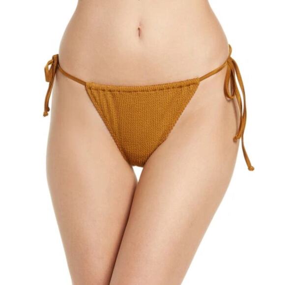 Good American Other - Good American Women's Size 1/2 Bikini Bottoms Bronze Brown Always Fits Tiny Ties